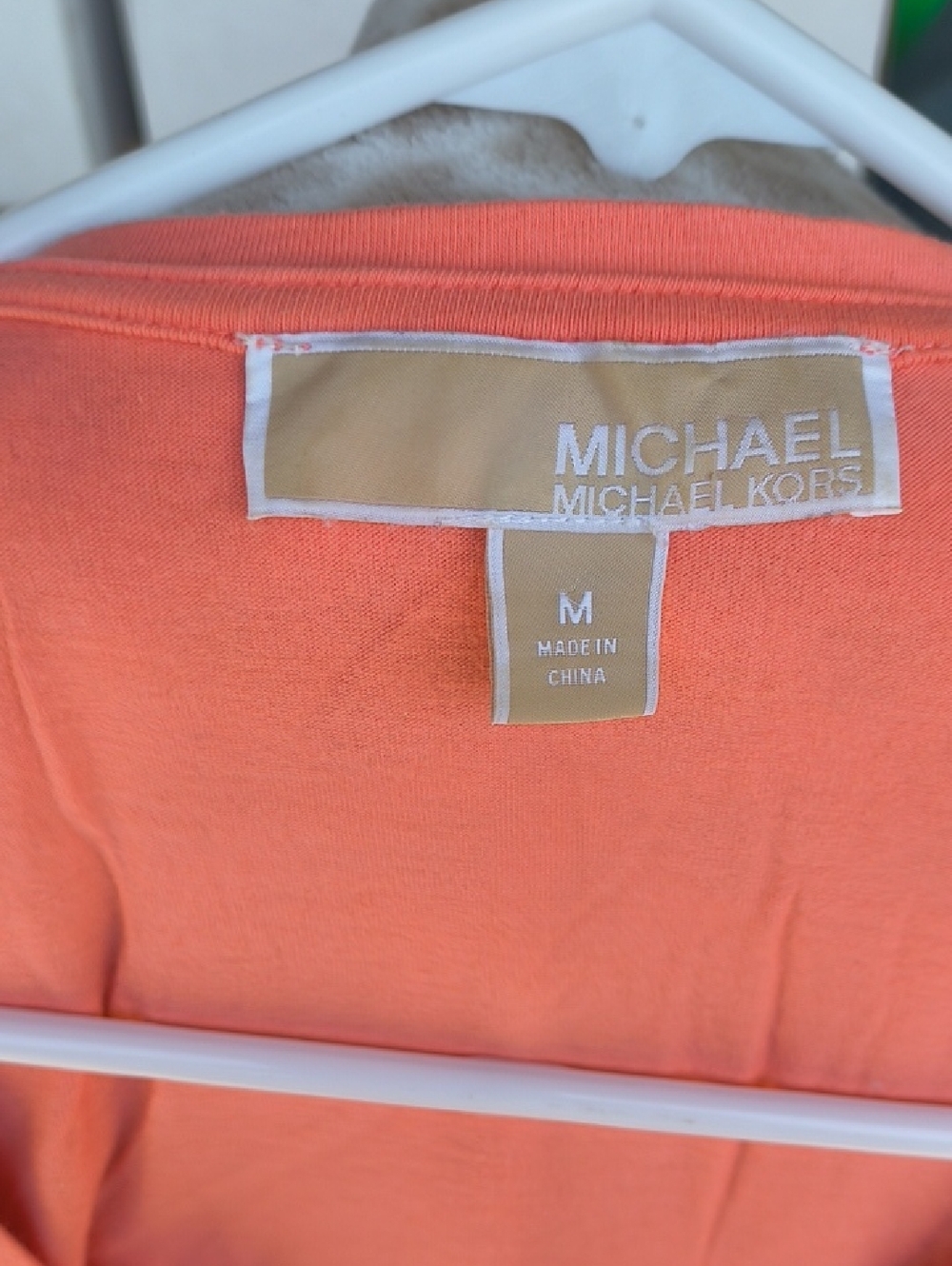 Michael Kors Coral Zip-Shoulder Scoop Tank